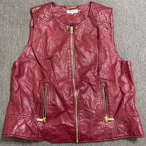 Calvin Klein Sleeveless Faux-Leather Vest Jacket